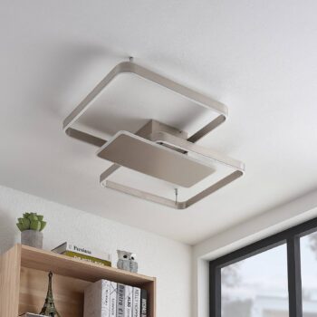 Stropné svietidlo Lucande Kadira LED, 80 cm, nikel