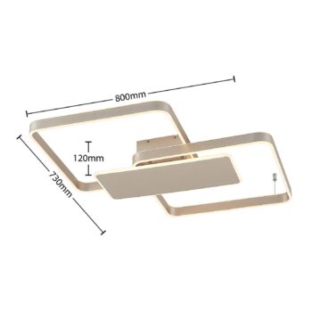 Stropné svietidlo Lucande Kadira LED, 80 cm, nikel