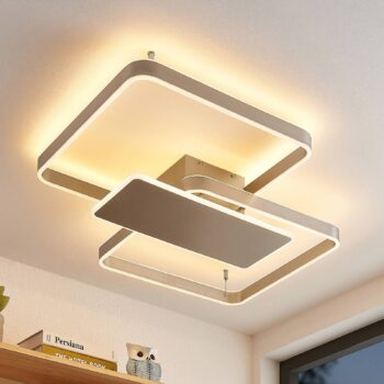 Stropné svietidlo Lucande Kadira LED, 80 cm, nikel