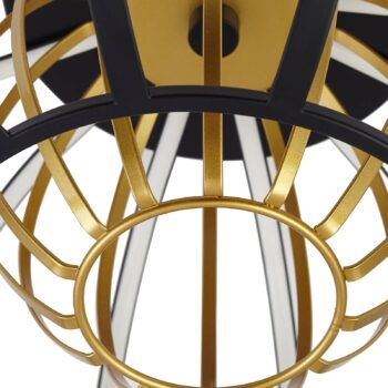 Stropné svietidlo Lucande LED Birger, Ø 39 cm, čierna/zlatá