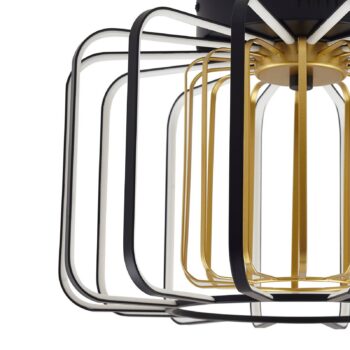 Stropné svietidlo Lucande LED Birger, Ø 39,5 cm, čierna/zlatá