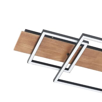 Stropné svietidlo Lucande LED Chariska, 95 cm, čierna, drevo, CCT