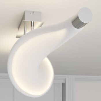 Stropné svietidlo Lucande LED Edano, 122 cm, biele, textilné, stmievateľné