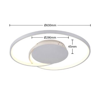 Stropné svietidlo Lucande LED Enesa, 63 cm, CCT, diaľkové ovládanie,