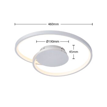Stropné svietidlo Lucande LED Enesa, Ø 46 cm, 2 700 K, stmievateľné