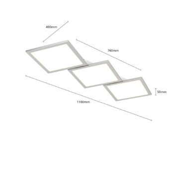 Stropné svietidlo Lucande LED Ilira, 3 svetlá, strieborné, CCT, stmievateľné