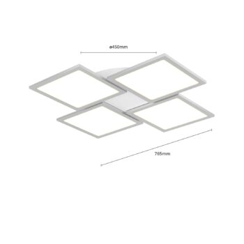 Stropné svietidlo Lucande LED Ilira, 4 svetlá, strieborné, CCT, stmievateľné
