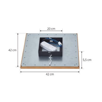 Stropné svietidlo Lucande LED Joren, 42 cm, drevo, CCT, diaľkové ovládanie