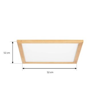 Stropné svietidlo Lucande LED Joren, 52 cm, drevo, CCT, diaľkové ovládanie