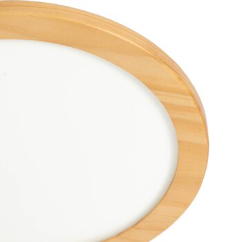 Stropné svietidlo Lucande LED Joren, Ø 38 cm, drevo, CCT, diaľkové