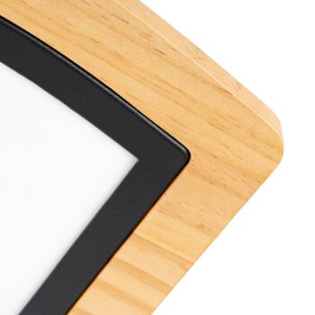 Stropné svietidlo Lucande LED Joren, dĺžka 46 cm, drevo, 3 000 K