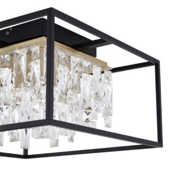 Stropné svietidlo Lucande LED Kassi, čierne, železné, stmievateľné, 40 cm