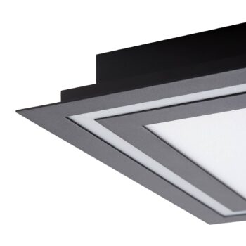 Stropné svietidlo Lucande LED Leicy, čierne, 34 cm, RGB, CCT