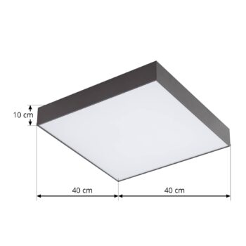 Stropné svietidlo Lucande LED Leicy, čierne, 40 cm, RGBIC, CCT