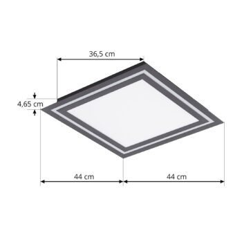 Stropné svietidlo Lucande LED Leicy, čierne, 44 cm, RGB, CCT