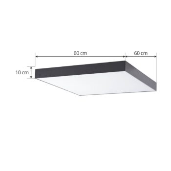 Stropné svietidlo Lucande LED Leicy, čierne, 60 cm, RGBIC, CCT