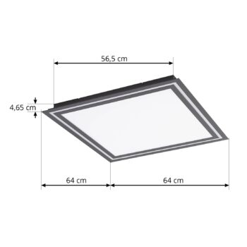 Stropné svietidlo Lucande LED Leicy, čierne, 64 cm, RGB, CCT