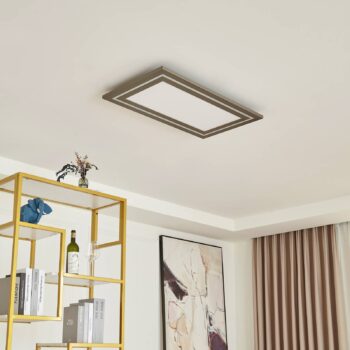Stropné svietidlo Lucande LED Leicy, nikel, 80 cm, RGBIC, CCT