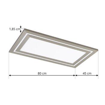 Stropné svietidlo Lucande LED Leicy, nikel, 80 cm, RGBIC, CCT
