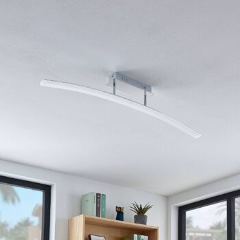 Stropné svietidlo Lucande LED Lorian, 99 cm, chróm, kov