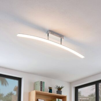 Stropné svietidlo Lucande LED Lorian, 99 cm, chróm, kov