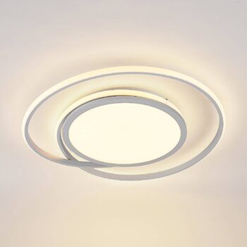 Stropné svietidlo Lucande LED Noud, 65 cm, strieborná, kov, CCT
