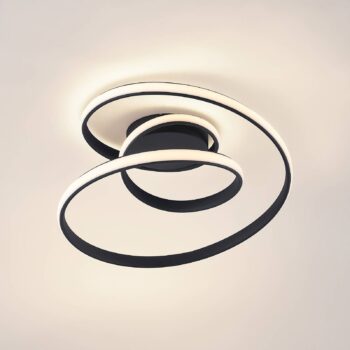 Stropné svietidlo Lucande LED Sakina, čierna farba, kov, Ø 48 cm