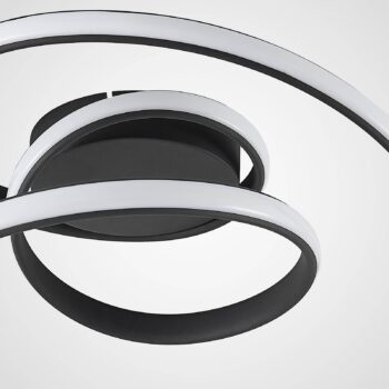 Stropné svietidlo Lucande LED Sakina, čierna farba, kov, Ø 48 cm