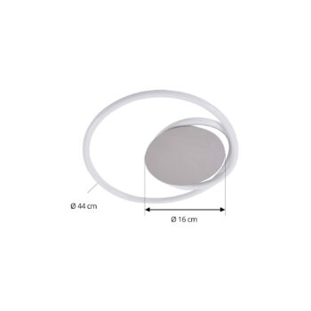 Stropné svietidlo Lucande LED Valenora, chróm/biela, PC, Ø 44 cm