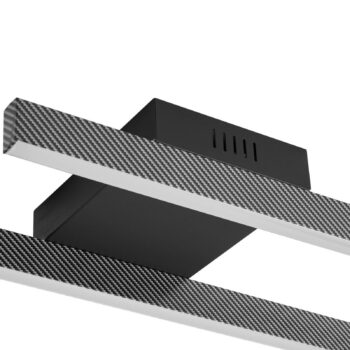 Stropné svietidlo Lucande LED Yvor, 100 cm, čierna farba, hliník