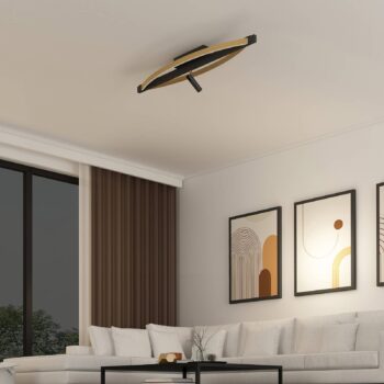 Stropné svietidlo Lucande Matwei LED, oválne, mosadz
