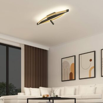 Stropné svietidlo Lucande Matwei LED, oválne, mosadz