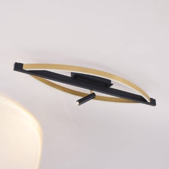 Stropné svietidlo Lucande Matwei LED, oválne, mosadz
