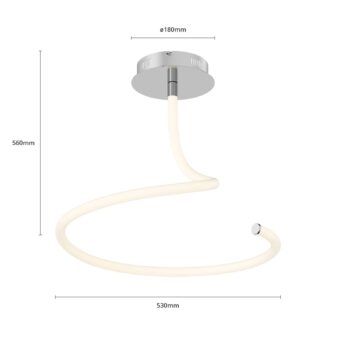 Stropné svietidlo Lucande Serpentina LED, stmievateľné