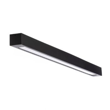 Stropné svietidlo Lungo, čierne, dĺžka 124 cm