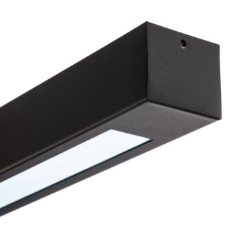 Stropné svietidlo Lungo, čierne, dĺžka 124 cm