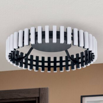 Stropné svietidlo Mansion LED, čierno-biele Ø 43 cm