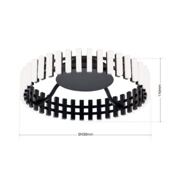 Stropné svietidlo Mansion LED, čierno-biele Ø 43 cm