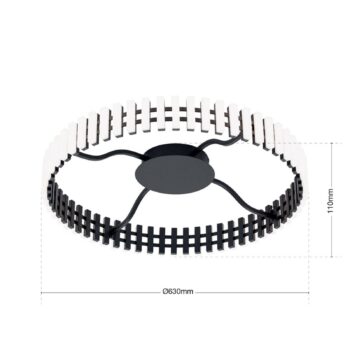 Stropné svietidlo Mansion LED, čierno-biele Ø 63 cm