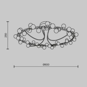 Stropné svietidlo Maytoni LED Tessara, Ø 80 cm, zlatá/biela