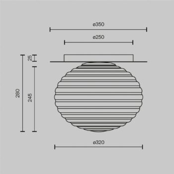 Stropné svietidlo Maytoni Reels, zlatá / biela, Ø 35 cm, sklo