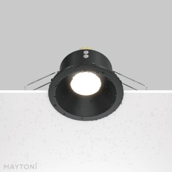 Stropné svietidlo Maytoni Zoom, čierne, Ø 8,5 cm hliník IP65