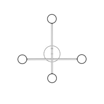 Stropné svietidlo Modus 4, oceľ, 4-plameňové, GX53, biele
