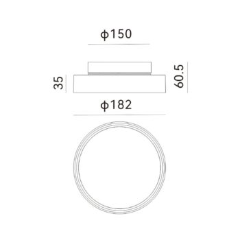 Stropné svietidlo Molto Luce LED Nona, Ø 18,2 cm, antracit