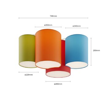 Stropné svietidlo Mona 4-plameňové, multicolor