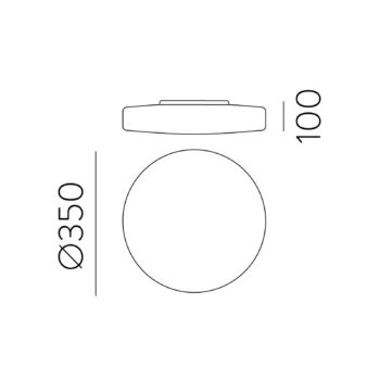 Stropné svietidlo Moon LED, opálové sklo, IP44, Ø 35 cm, 24 W
