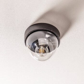 Stropné svietidlo Nook s čírym tienidlom na lampu, čierne