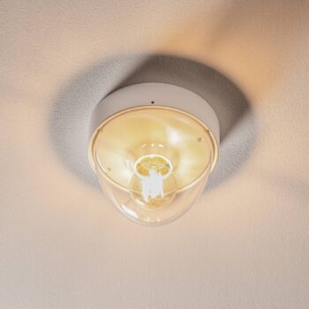Stropné svietidlo Nook s priehľadným tienidlom na lampu, biele