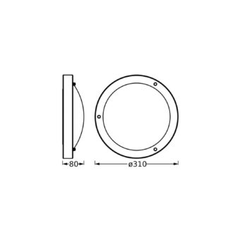 Stropné svietidlo OSRAM BATHROOM, chróm, Ø 31 cm, kov/sklo IP44