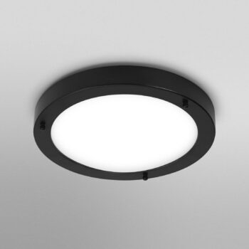 Stropné svietidlo OSRAM BATHROOM, čierne Ø 31 cm kov/sklo IP44